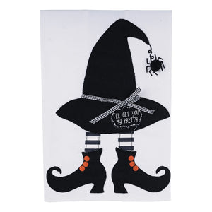 Glory Haus "I'll get you my pretty" Witches Hat & Feet Tea Towel