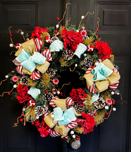 Peppermint Candies Perfectly Round Christmas Wreath