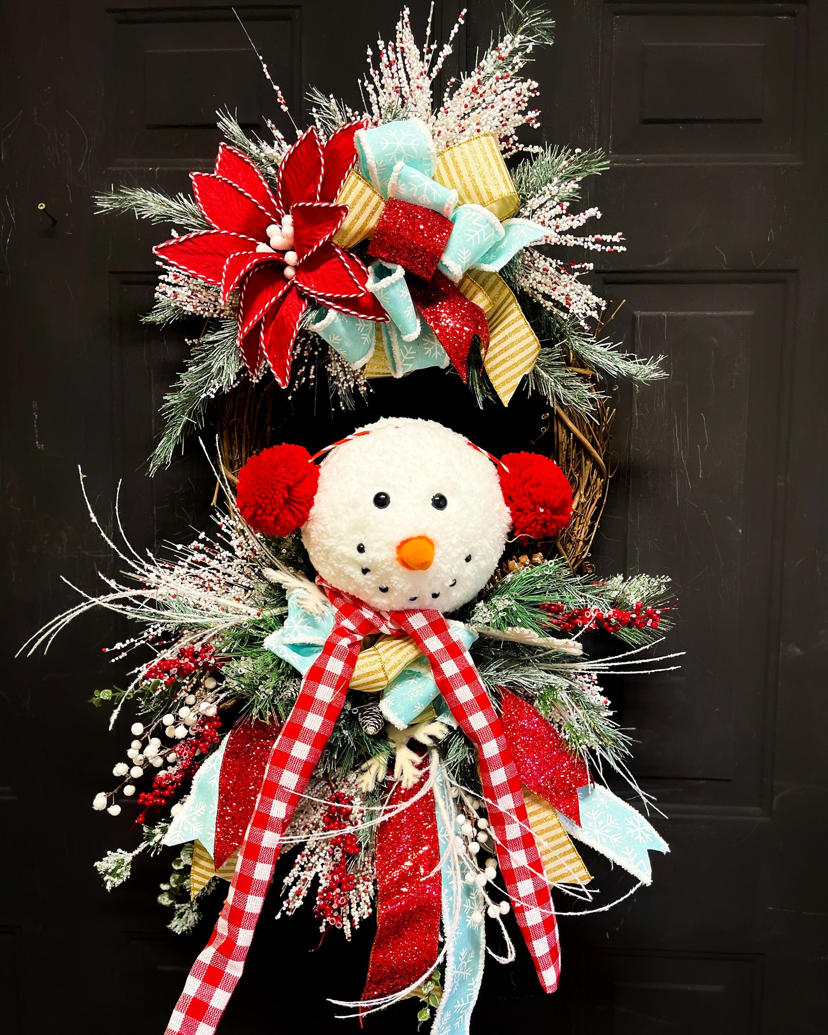 Chilly & Bright Snowman Christmas Wreath