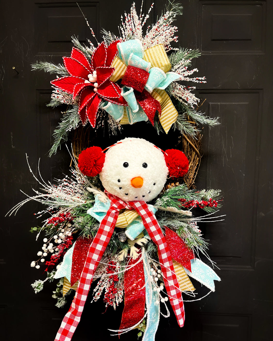 Chilly & Bright Snowman Christmas Wreath