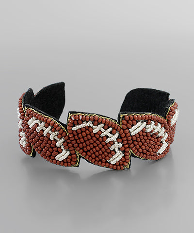 Beaded Football Cuff