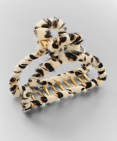 Leopard Fuzzy Hair Claw