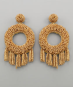 Gold Hoop and Tassel Earrings