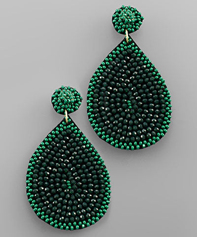 Green Teardrop Earrings