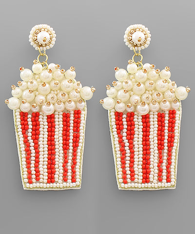 Beaded Popcorn Earrings