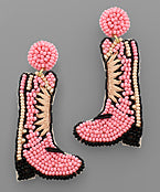 Pink Cowboy Boot Earrings