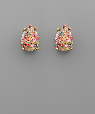 Rainbow Glitter Teardrop Earrings