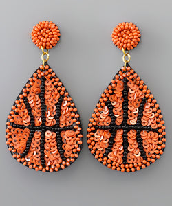 Beaded Basketball Earrings