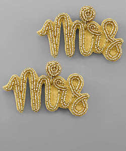 Gold "Mrs" Earrings