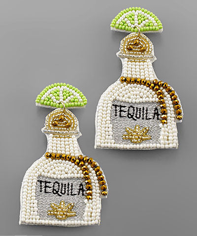 White Tequila and Lime Earrings