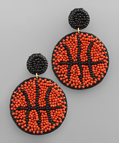 Beaded Basketball Earrings