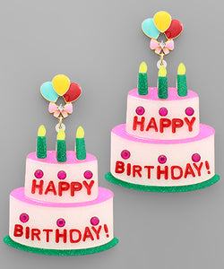 "Happy Birthday" Cake Earrings