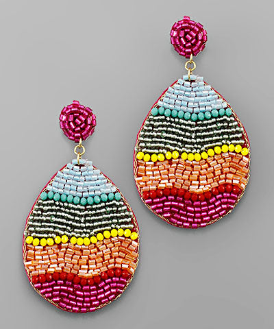 Easter Egg Beaded Earrings