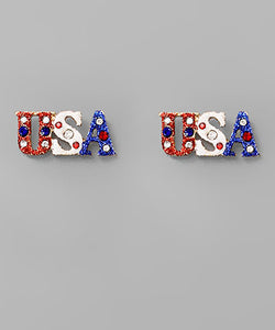 Fourth of July USA Stud Earrings