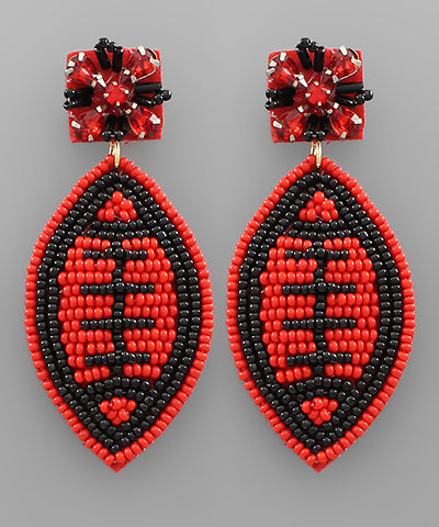 Beaded Football Earring