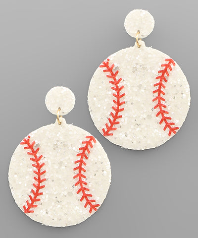 Beaded Baseball Earring