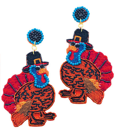 Beaded Turkey Earring