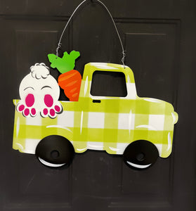 Green Bunny Easter Truck Door Hanger
