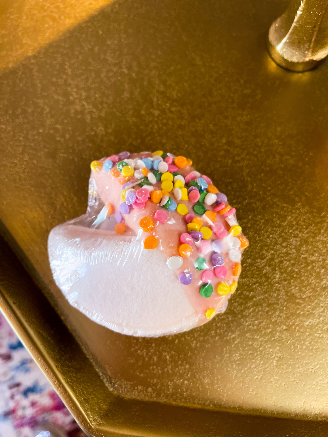 Rainbow Sprinkle Pink Fortune Cookie Bath Bomb