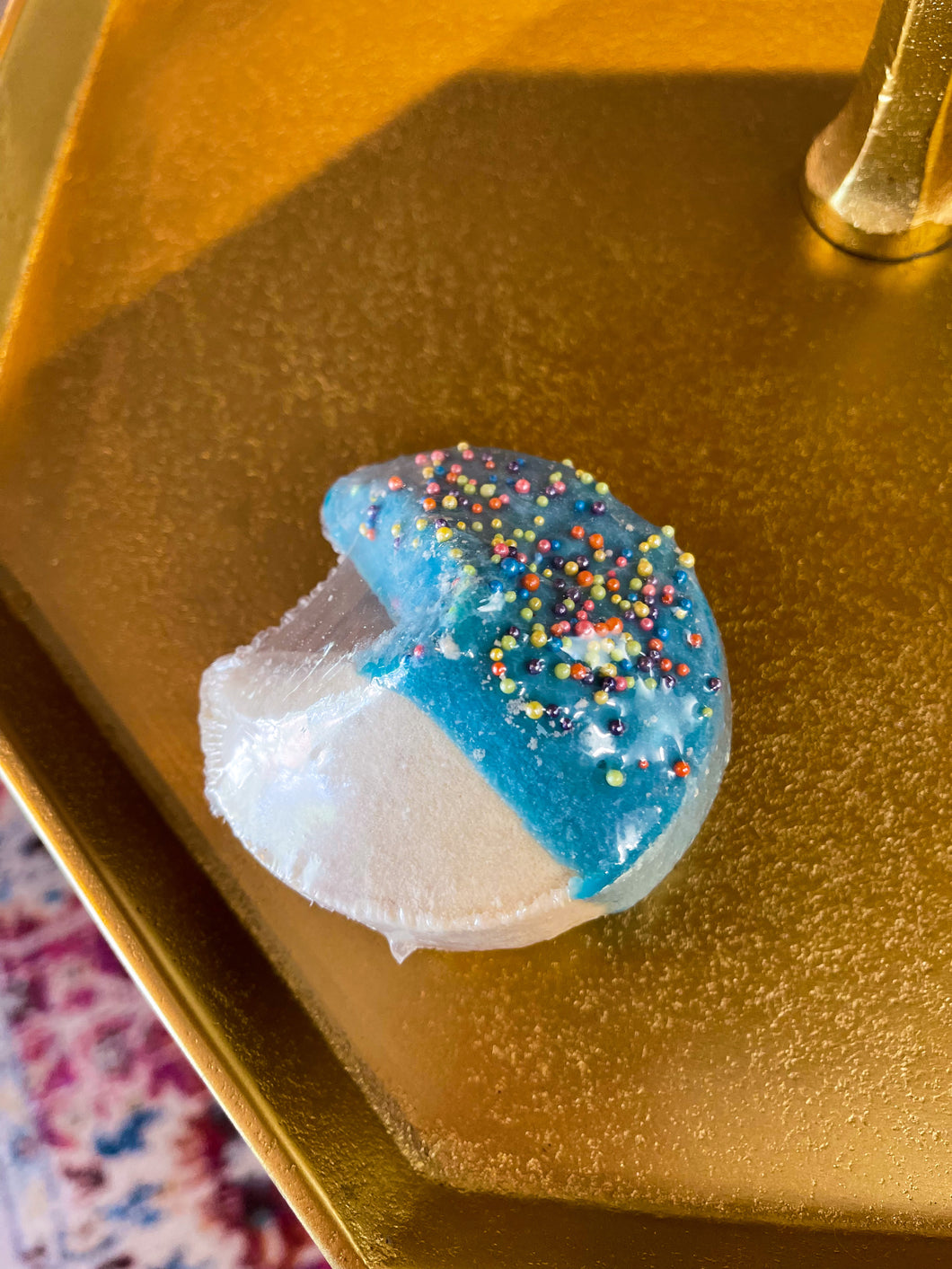 Rainbow Sprinkle Blue Fortune Cookie Bath Bomb