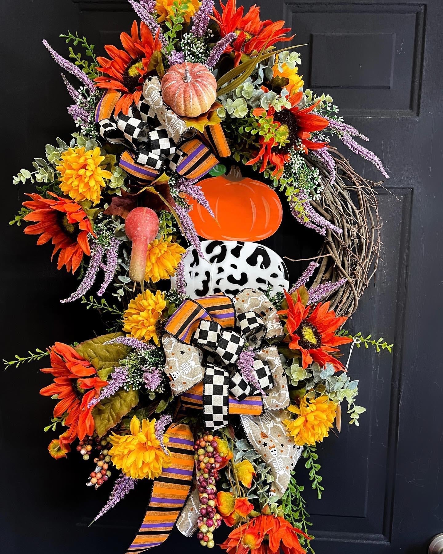 Leopard Pumpkin Wreath