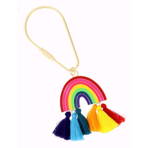 Enamel Rainbow Keychain with tassel