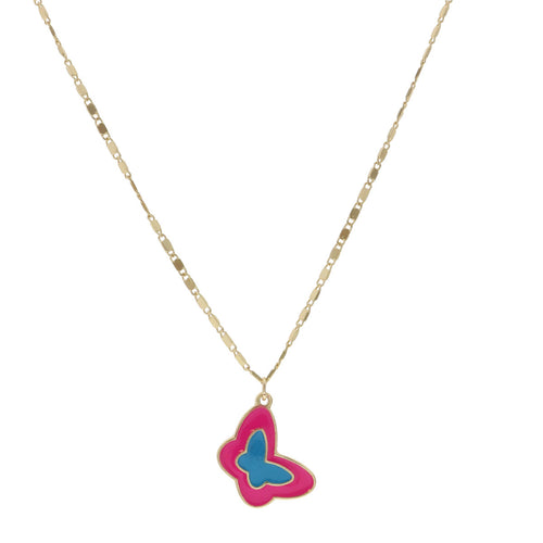 Kids Enamel Butterfly Necklace