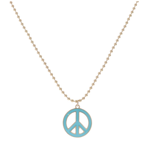 Kid's Enamel Peace Sign Necklace