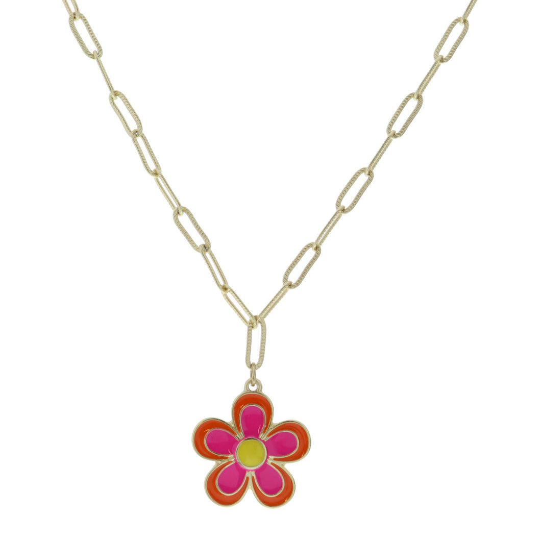 Kid's Enamel Flower Necklace