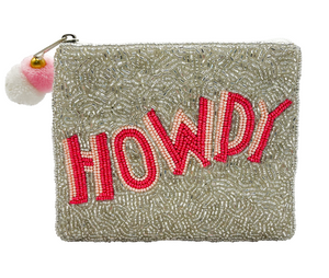 "Howdy" Beaded Pouch