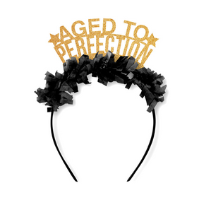 "Aged To Perfection" Birthday Headband