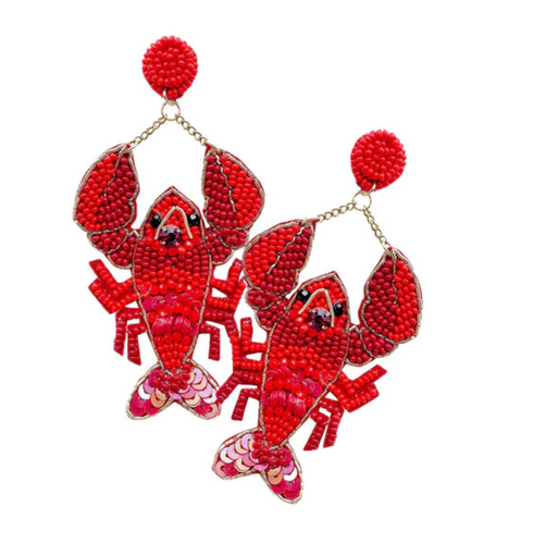 Lobster Beaded Earrings