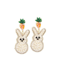 Carrots & Easter Bunnies Beaded Earrings
