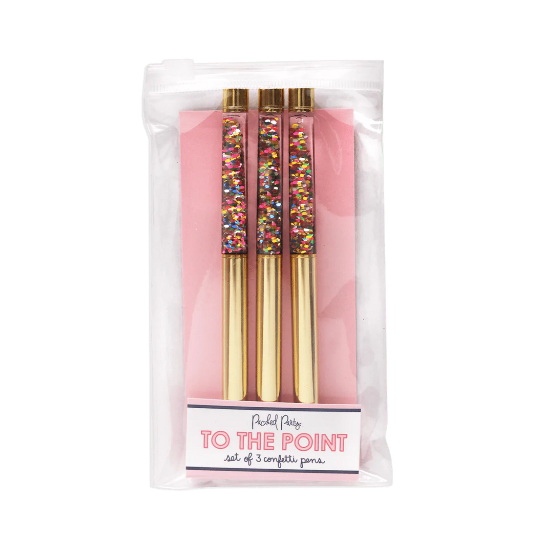 Packed Party To The Point Confetti Pen Set