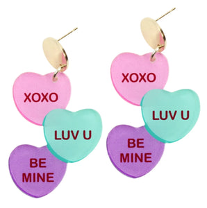 Bourbon And Boweties Candy Hearts Earrings